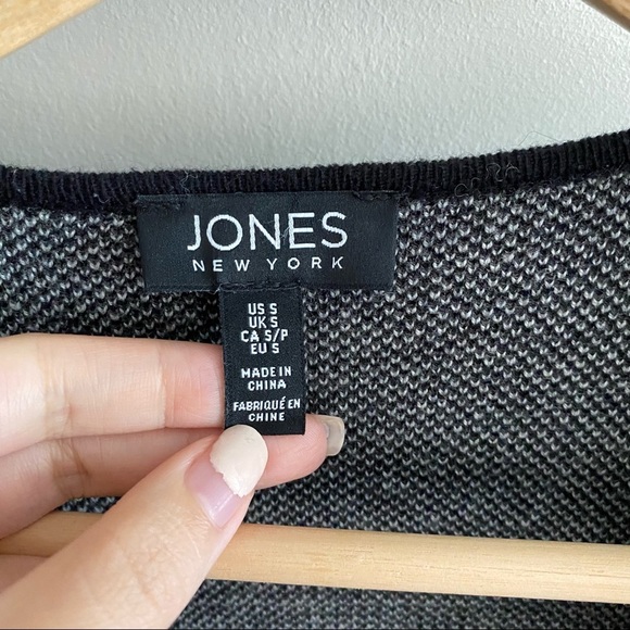 JONES NEW YORK Black Geometric Long Cardigan - Picture 5 of 10